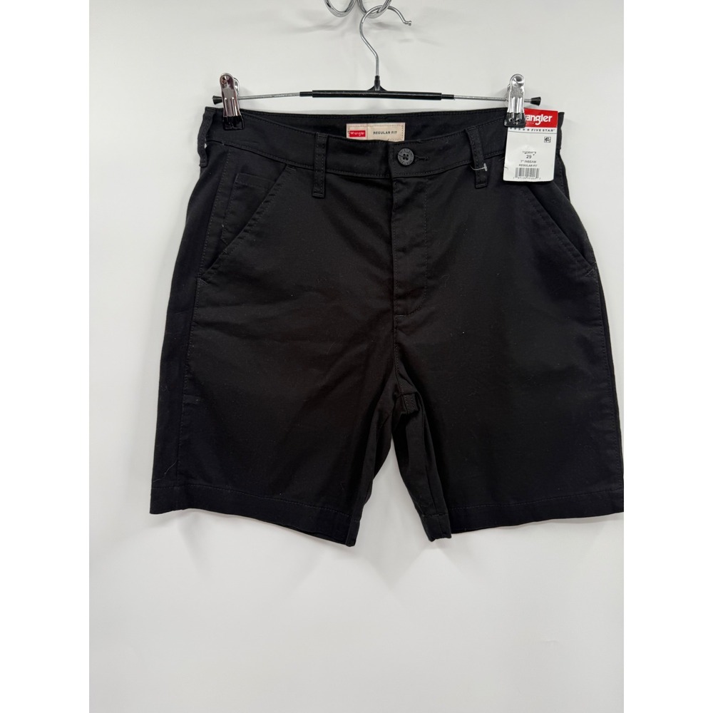 Wrangler 29 Chino Shorts Kids Black Five Star Regular Fit Cotton Stretch